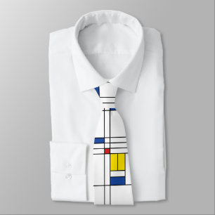 Cravate Mondrian II Design d'Art Moderne Minimaliste De St