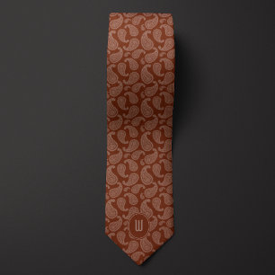 Cravate Monochrome Brown Paisley