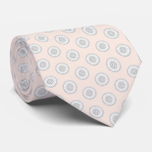 Cravate Monogram Gray and Pink Modern Medallion Pattern