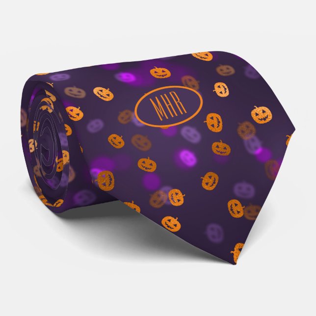 Cravate Monogram Happy Citrouilles Halloween Business Neck (Roulé)