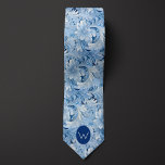 Cravate Monogramme botanique bleu glace<br><div class="desc">Élevez votre tenue mariage avec notre Cravate Monogramme Botanique Bleu de glace. La teinte bleu glace apaisante et le design botanique monogramme en font un choix polyvalent pour les mariages. N'oubliez pas de coordonner avec nos chaussettes assorties pour un look poli.</div>