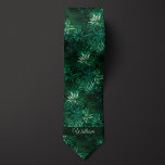 Cravate Monogramme botanique vert de la forêt<br><div class="desc">Élevez votre tenue mariage avec notre Cravate de monographie botanique vert forêt. La teinte verte de la forêt profonde et le design botanique monogramme en font un choix polyvalent pour les mariages. N'oubliez pas de coordonner avec nos chaussettes assorties pour un look poli.</div>