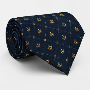 Cravate Monogramme Couronne Navy