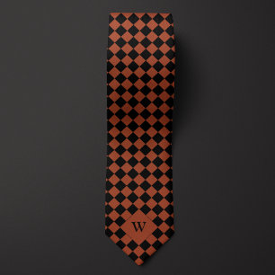 Cravate Monogramme de À damiers Brown