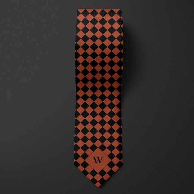 Cravate Monogramme de À damiers Brown (Créateur téléchargé)