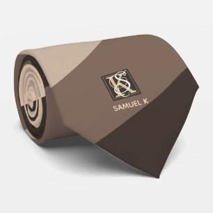 Cravate Monogramme de la palette de couleurs Mocha Latte