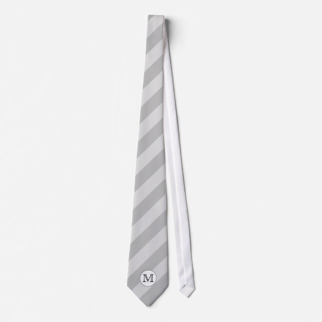 Cravate Monogramme élégant avec Gris.Personnalisé. (Devant)