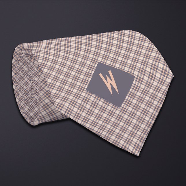 Cravate Monogramme en gris clair et en taupe (Créateur téléchargé)