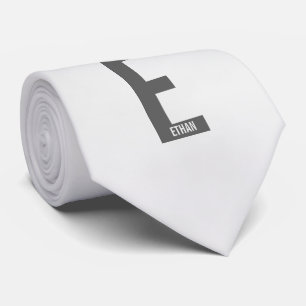 Cravate Monogramme et nom gras personnalisés modernes