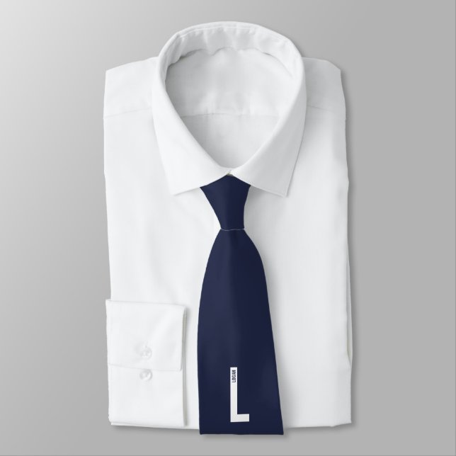 Cravate Monogramme et nom personnalisés gras modernes (Attaché)