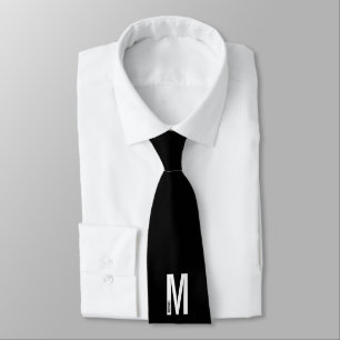 Cravate Monogramme et nom personnalisés gras modernes