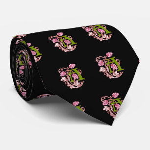Cravate Monogramme floral Art Nouveau A