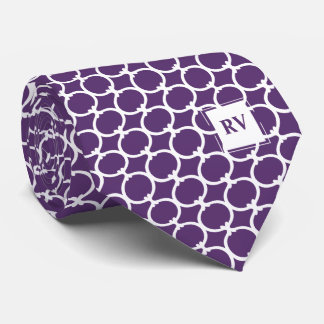 Cravate Monogramme géométrique violet