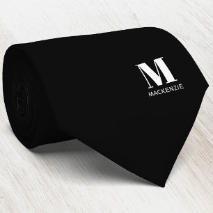 Cravate Monogramme Initiale Moderne Crête Personnalisée No