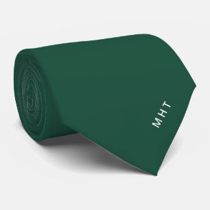Cravate Monogramme minimaliste de lettres initiales vert é