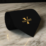 Cravate Monogramme minimaliste d'or noir<br><div class="desc">Faites une déclaration en gras avec le cravate monogramme minimaliste d'or noir. Cet accessoire élégant et personnalisé ajoute un style sophistiqué à toute tenue.</div>