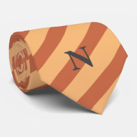 cravate monogramme moderne rayures de terre cuite