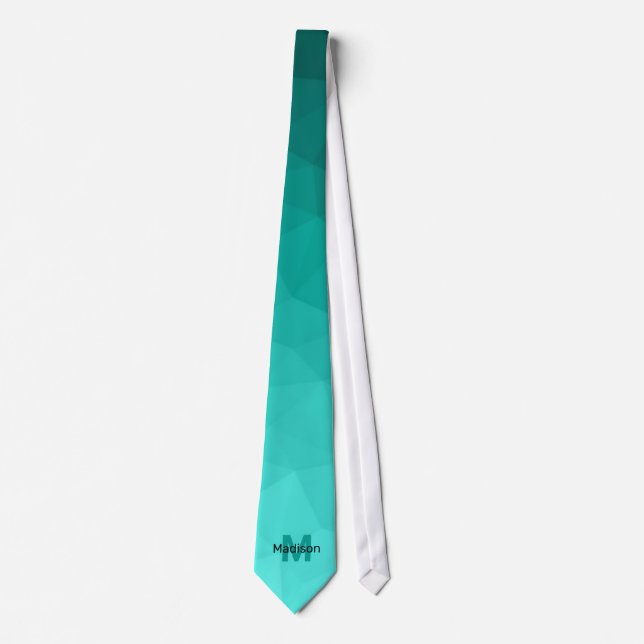 Cravate Monogramme motif de maillage de géométrie de dégra (Devant)