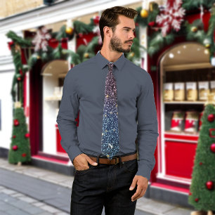 Cravate Monogramme personnalisé de Noël Ombre Parties scin