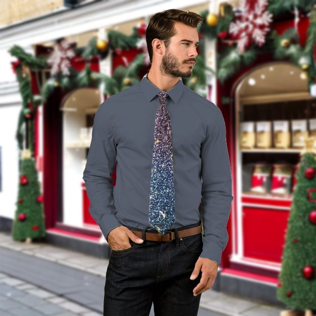 Cravate Monogramme personnalisé de Noël Ombre Parties scin (Créateur téléchargé)