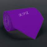 Cravate Monogramme personnalisé Purple Power<br><div class="desc">Modifiez les initiales dans ce cravate de monographies mauve-puissance moderne et lumineux. Il y a des cravates en plusieurs couleurs sur notre boutique Zazzle.com/youbeaut.</div>