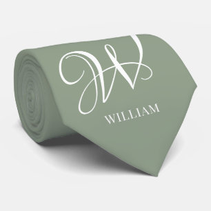 Cravate Monogramme vert de l'élégance de la taille personn