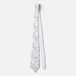 Cravate Monsieur et Madame doodles mignons vert sauge