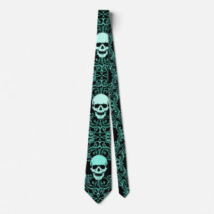 Cravate Monsieur gothique vintage de crânes de Wraithe
