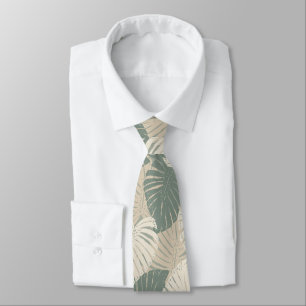 Cravate Monstera Jungle Hawaïen Feuilles Tropicales - Saug