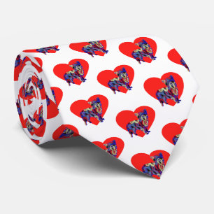 Cravate Morkie Chien Silhouette Valentines Jour Rouge Cou