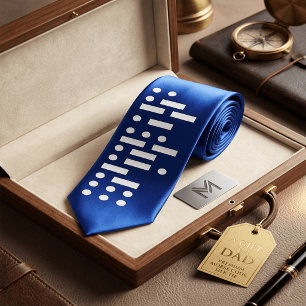 Cravate Morse Code "I Am a Smartass" Funny Cool Blue