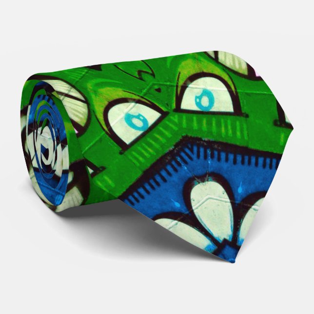 Cravate Mosaic bleu vert Hippie Boho Mandala (Roulé)