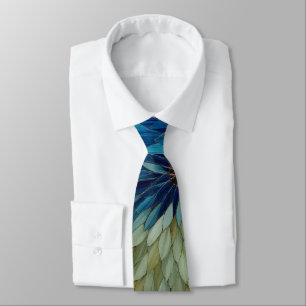 Cravate Mosaic Green Blue Floral  