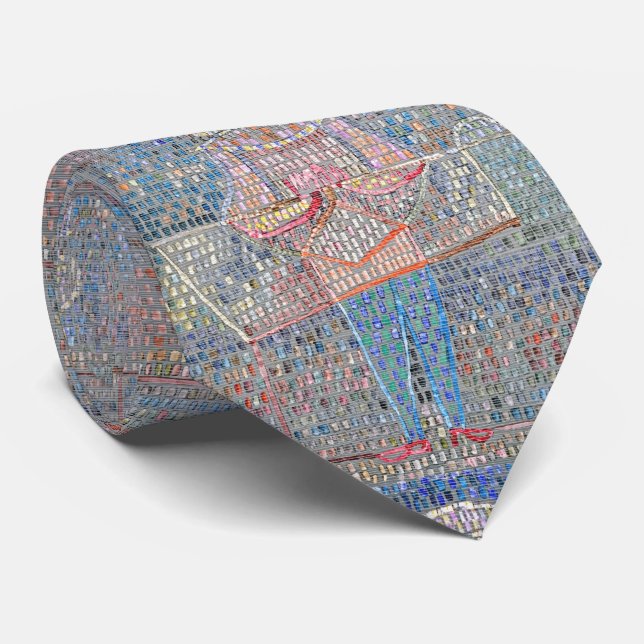 Cravate Mosaïque Abstraite - Garçon en Tenue de Soirée  (Roulé)