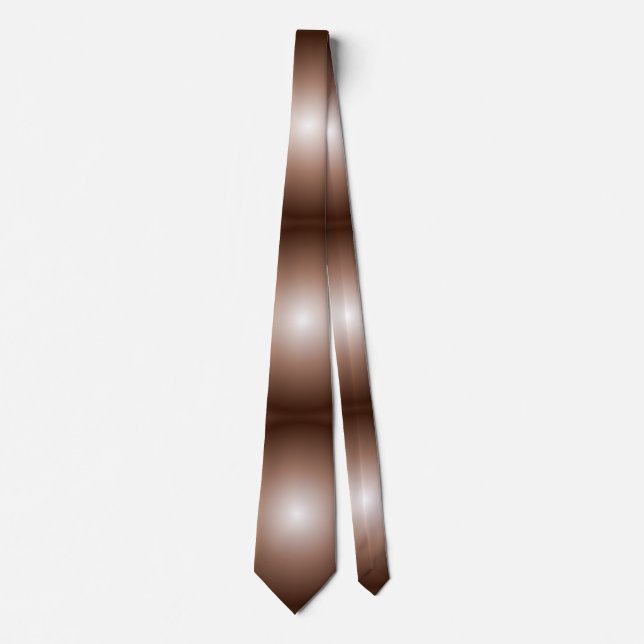 Cravate Mosaïque Brown foncée 3D géométrique Mousse blanch (Devant)
