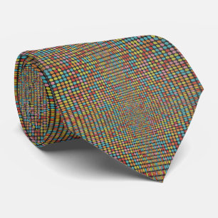 Cravate Mosaïque d'art pop rétro - Illusion d'optique