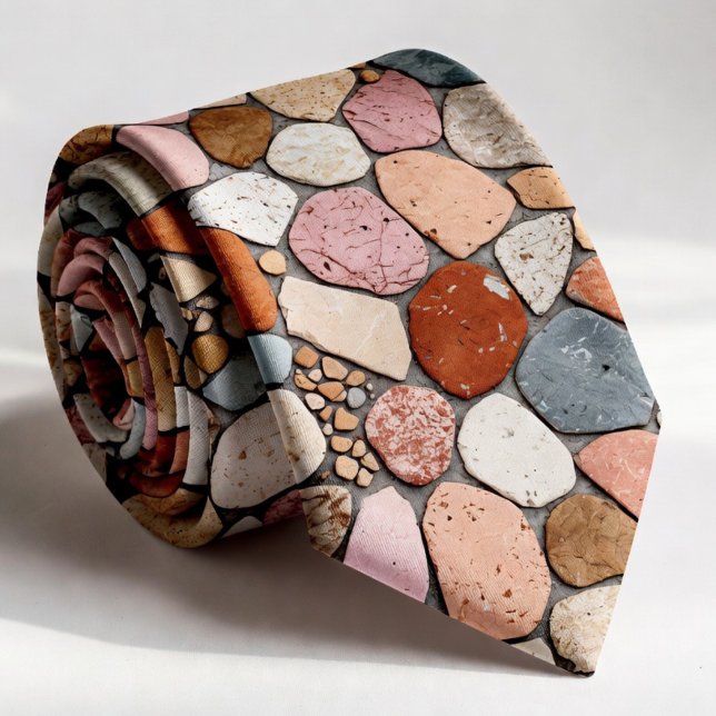 Cravate Mosaïque de galets de marbre et de pierre de riviè (Créateur téléchargé)