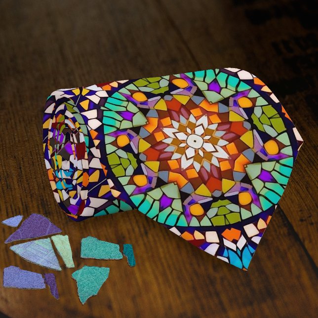 Cravate Mosaïque de l'illusion - Carnaval des points de di (Créateur téléchargé)