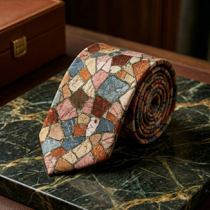 Cravate Mosaïque de pierre en terre cuite et marbre rustiq