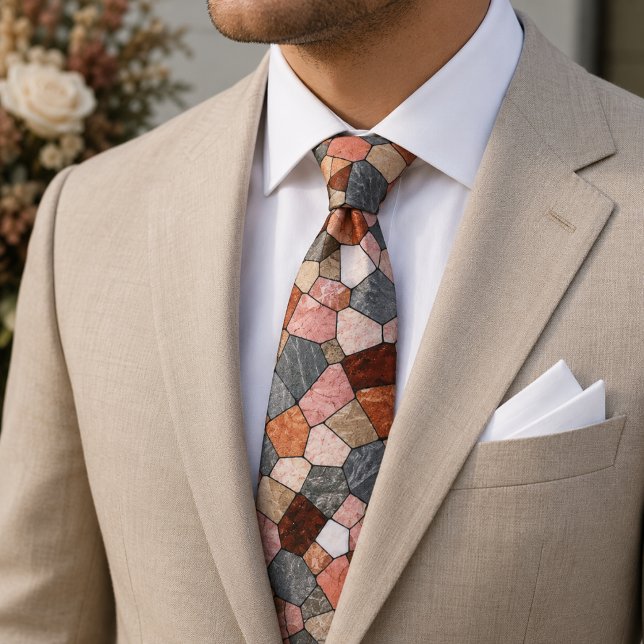 Cravate Mosaïque de pierre en terre cuite et marbre rustiq (Créateur téléchargé)