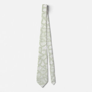 Cravate Mosaïque feuille aléatoire vert pâle