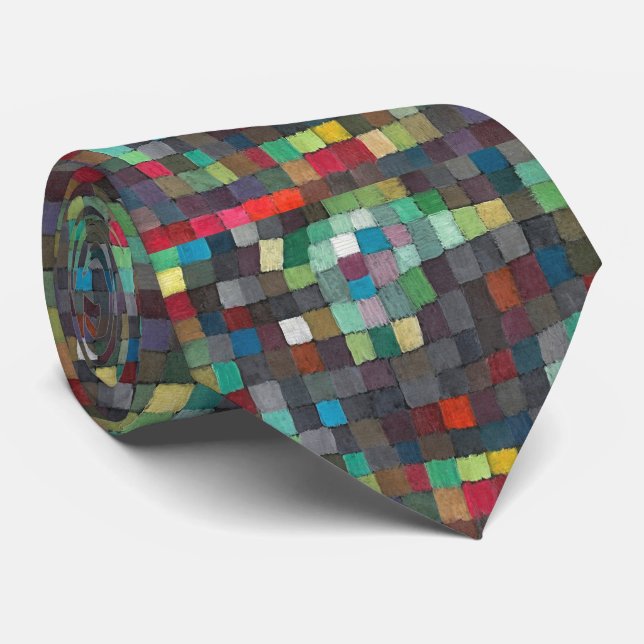 Cravate Mosaïque Moderne – Harmonie Pixel (Roulé)