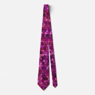 Cravate Mosaïque Rose Violet