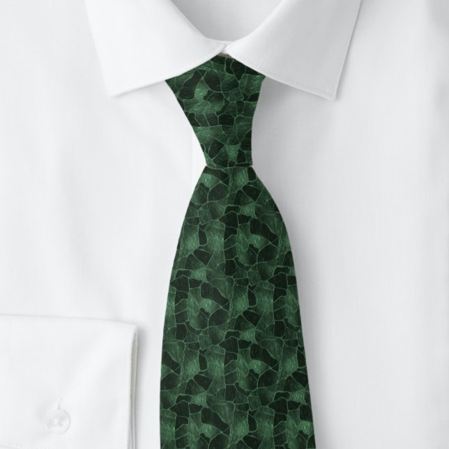 Cravate Mosaïque Vert Chasseur (Créateur téléchargé)