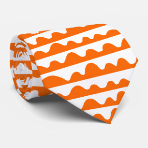 Cravate Motif 020815 - Orange et blanc