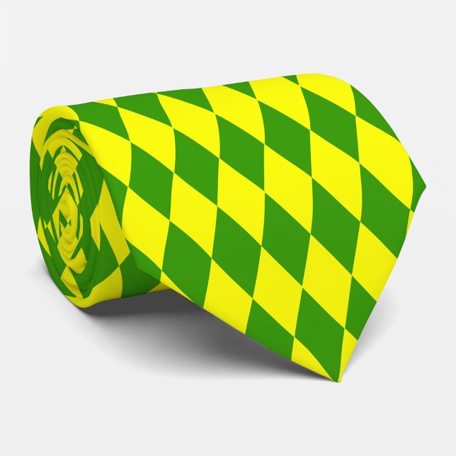Cravate Motif à carreaux Harlequin jaune vert  (Créateur téléchargé)