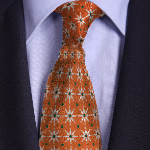 Cravate Motif à fleur orange de Bowling