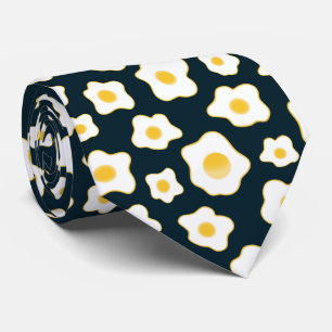 Cravate Motif à fleurs aux oeufs frits mignons