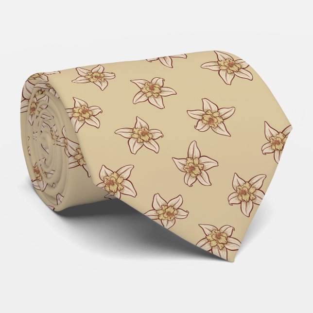 Cravate Motif à fleurs de vanille (Roulé)