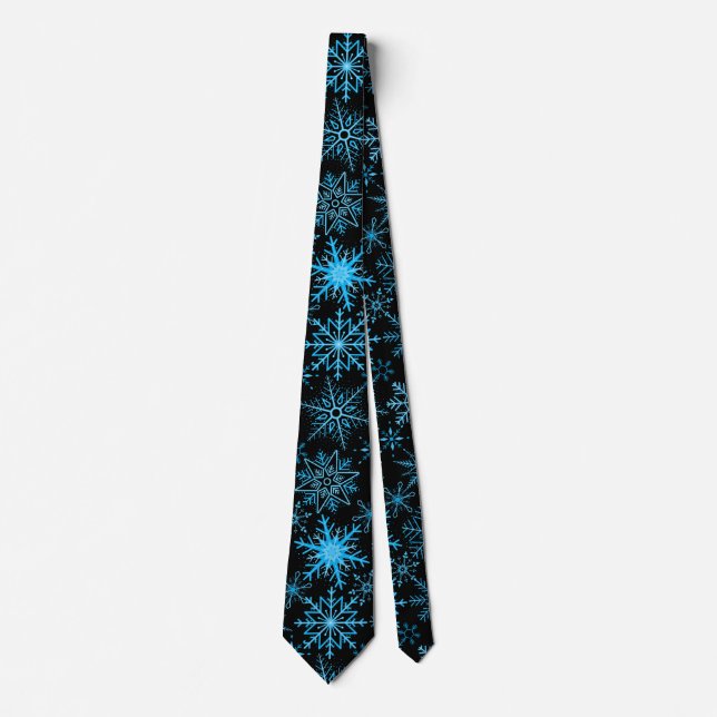 Cravate Motif à neige bleu Black BG (Devant)